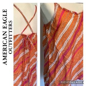 Orange/Fuchsia Top, American Eagle Outfitters M
